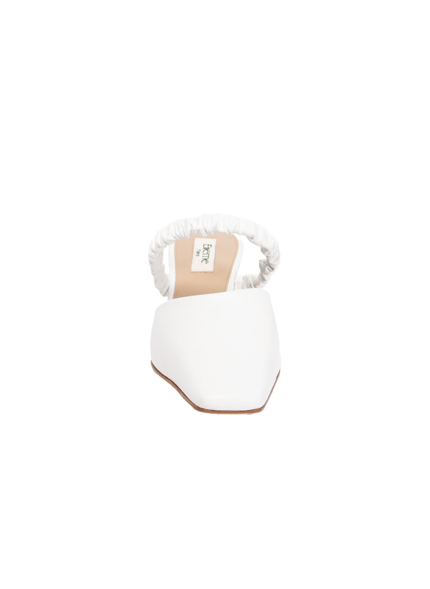 Square Toe Chouchou Mule Leather White