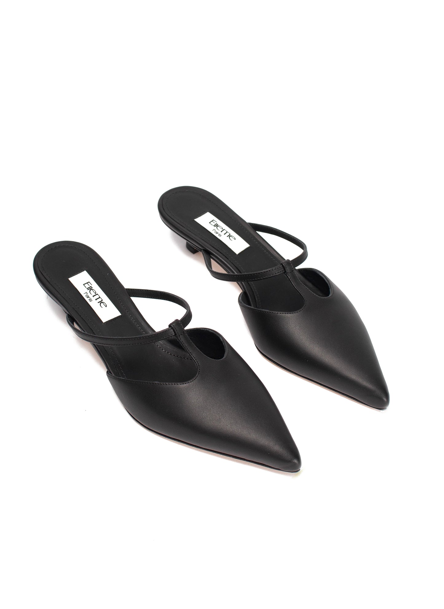 T-Strap Mule Leather Black