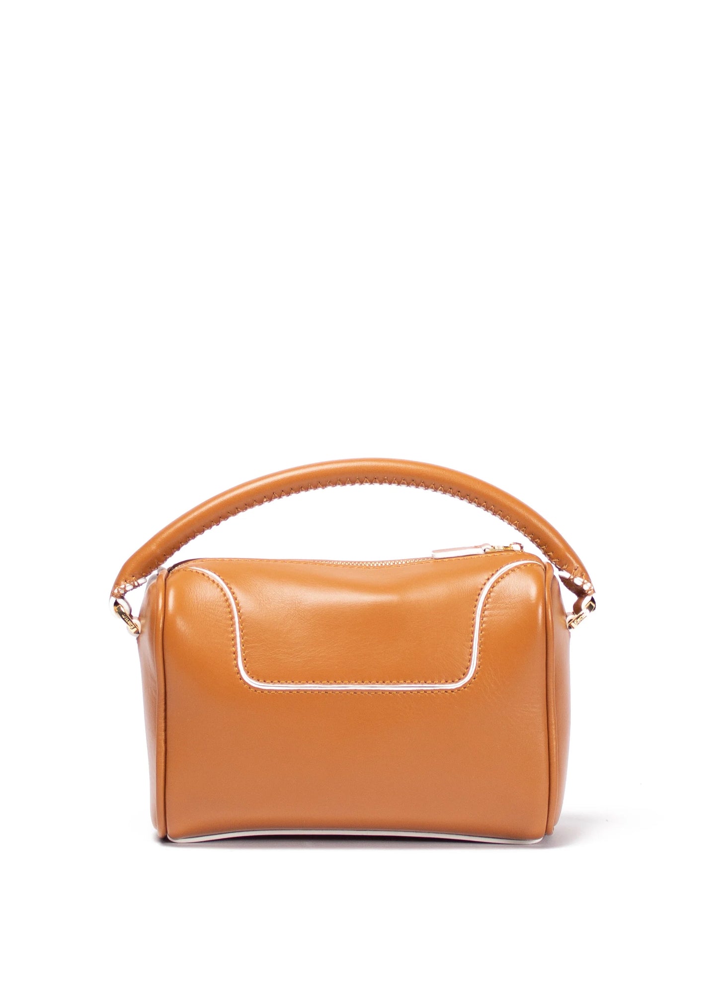Treasure Small Leather Caramel/White Border