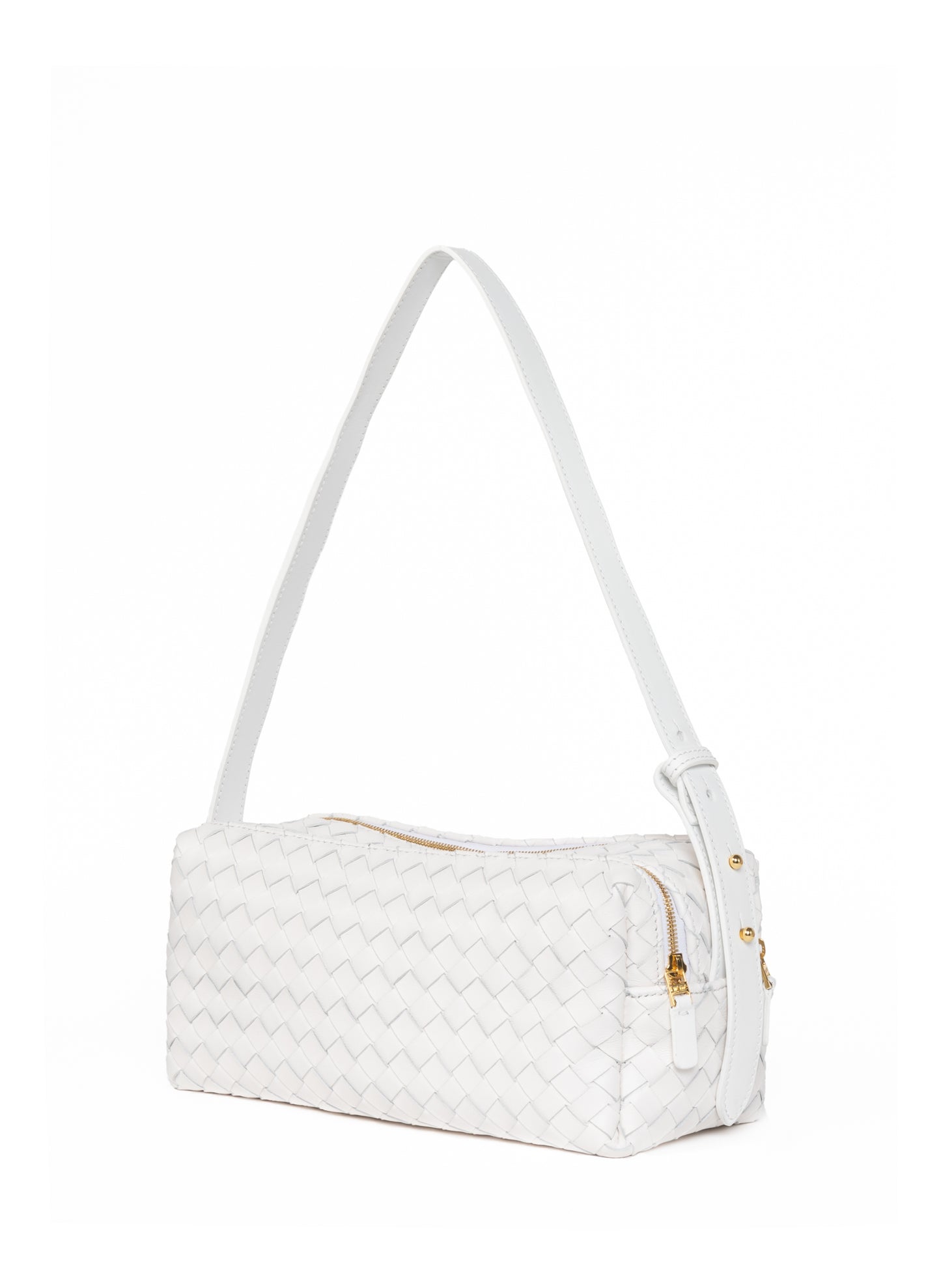 Trousse Cuir tressé blanc