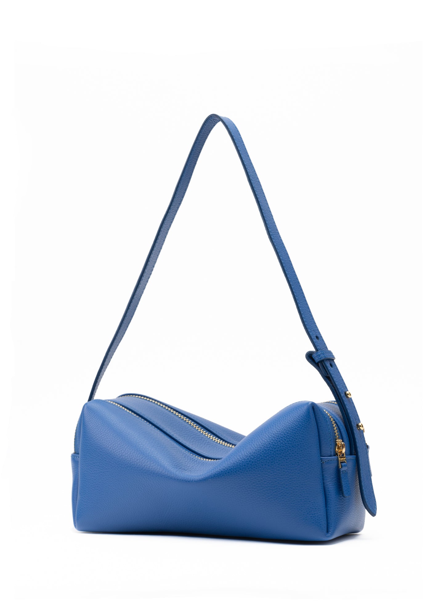 Trousse Cuir grainé bleu azur