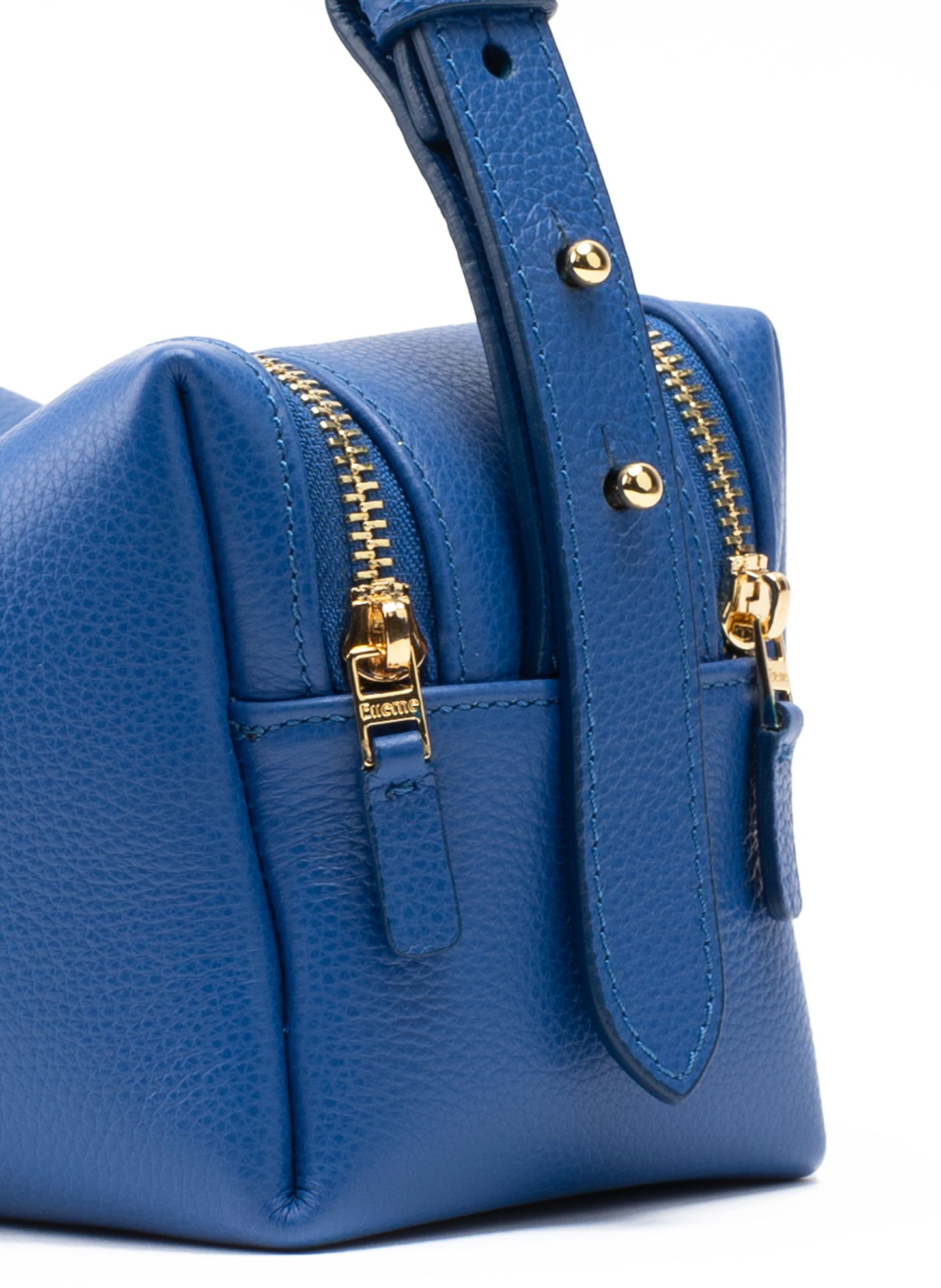 Trousse Cuir grainé bleu azur