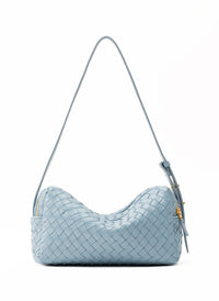 Trousse Woven Leather Arctic Blue