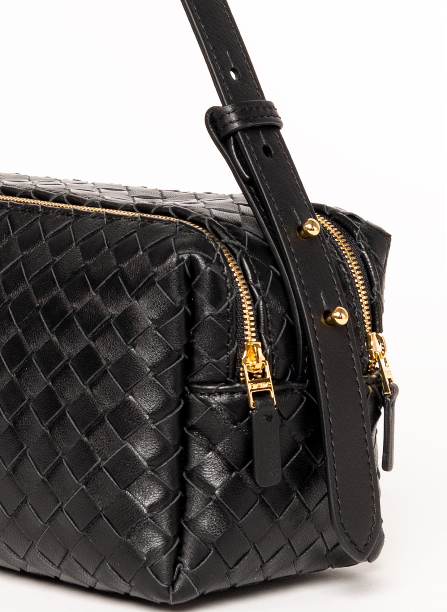 Trousse Cuir tressé noir