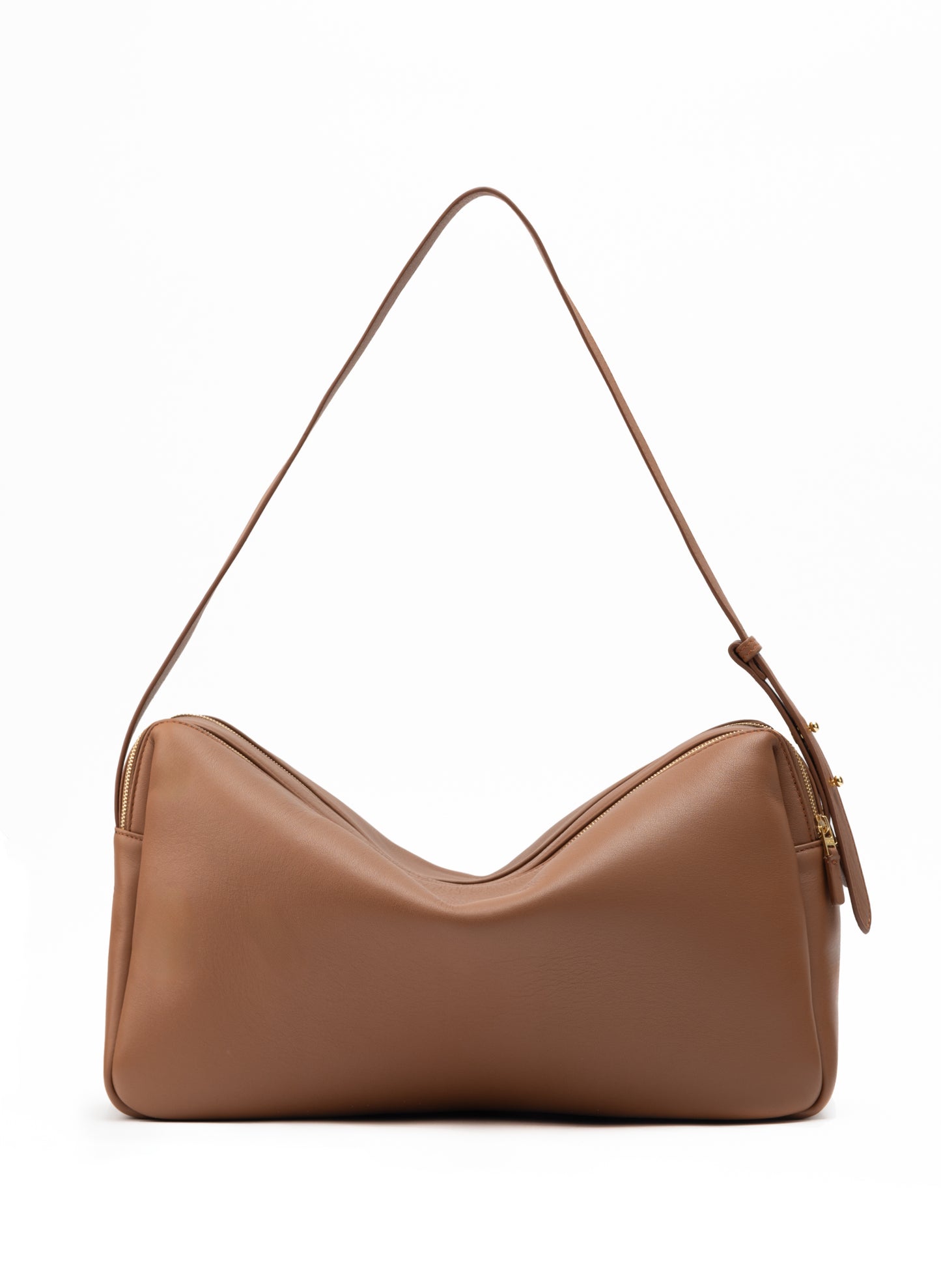 Große Trousse Leder Cognac