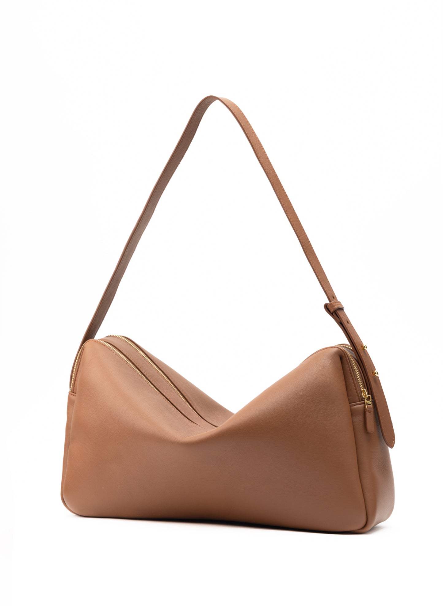 Große Trousse Leder Cognac