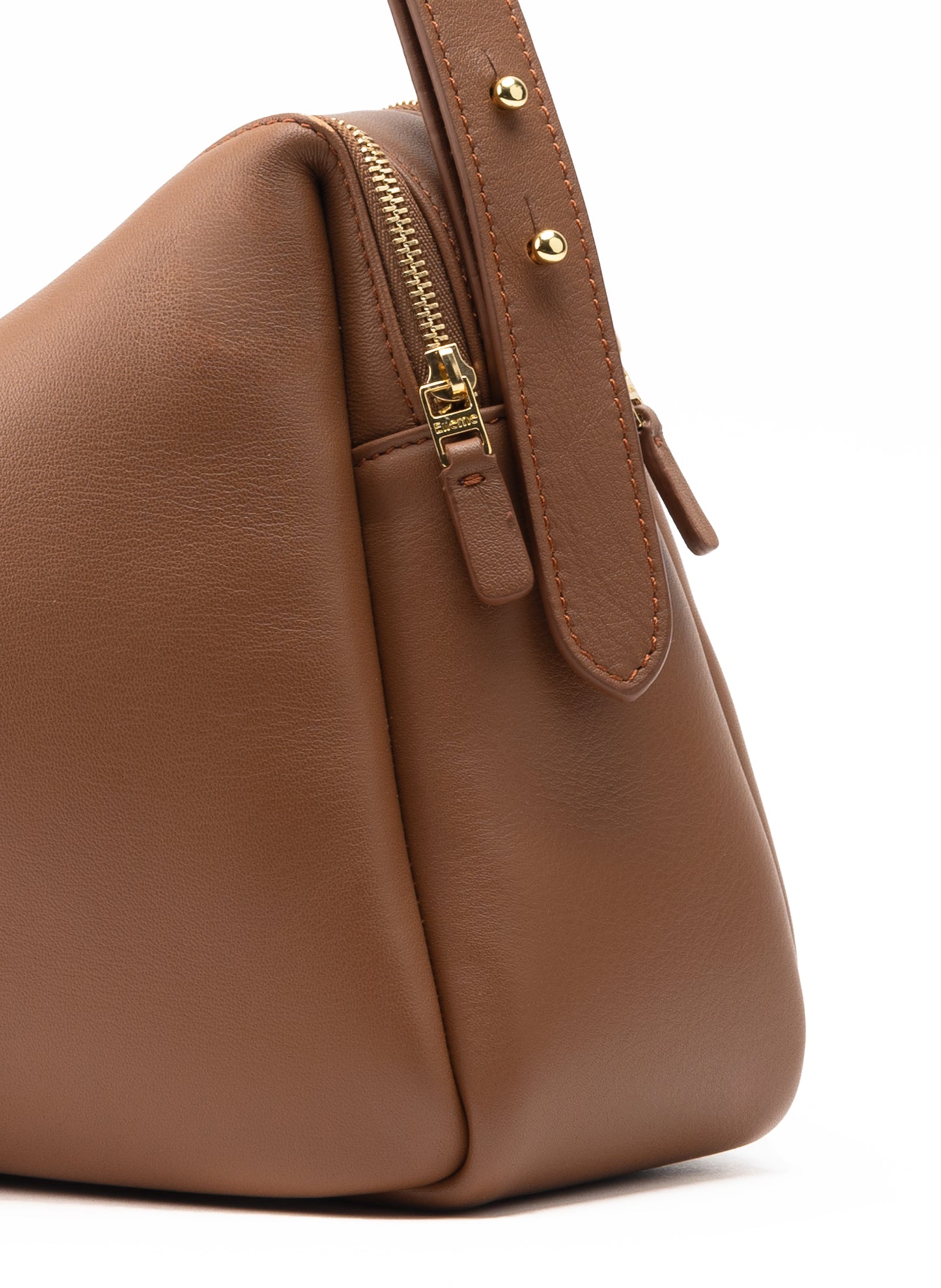 Große Trousse Leder Cognac