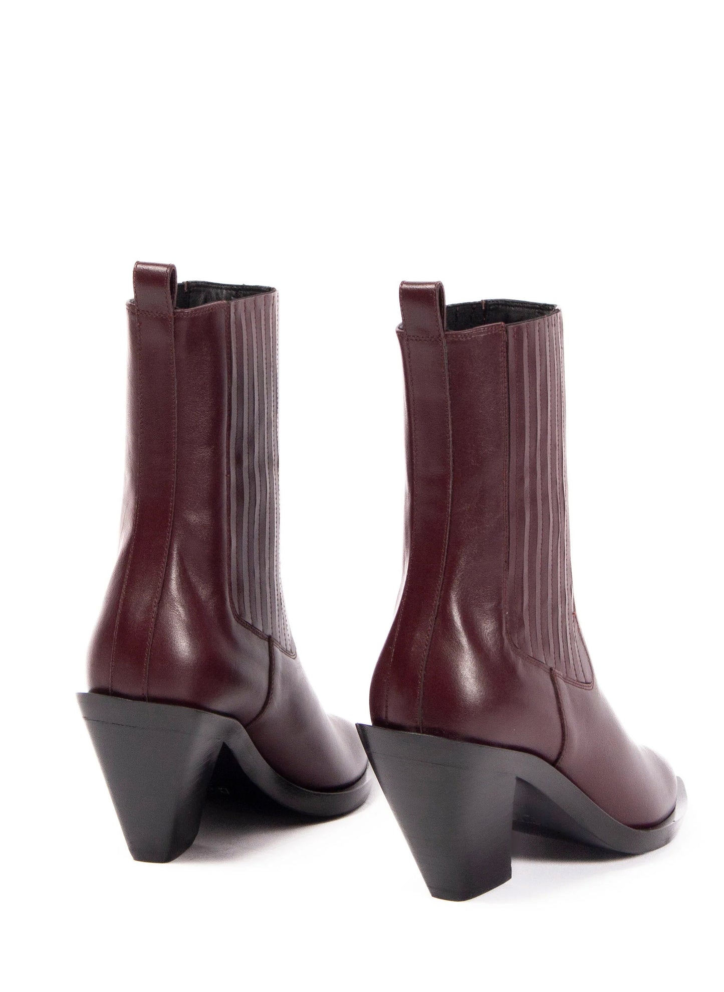 Éclair Boots Elastic Leather Burgundy