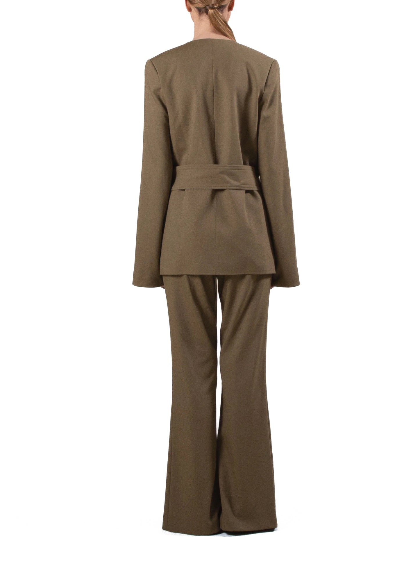 Tailored Belted Jacket Khaki