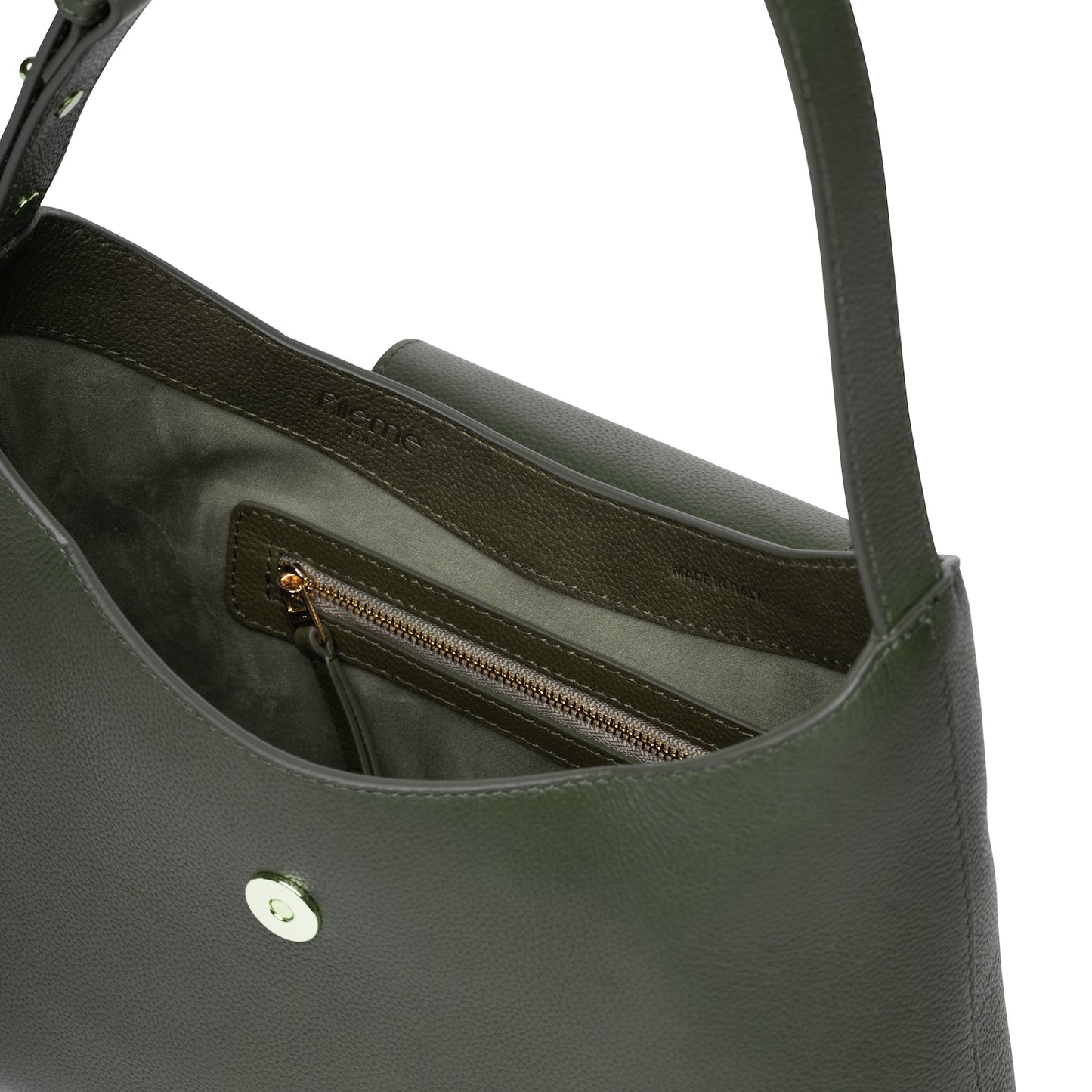 Kitten Pebbled Leather Military Green