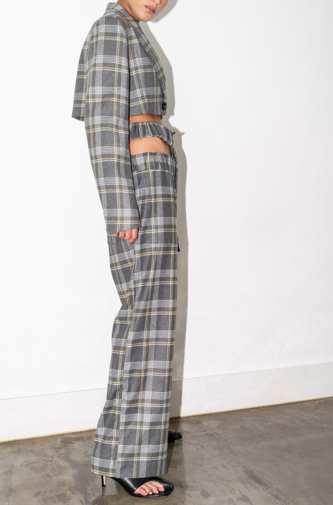 Checked Cropped Jacket