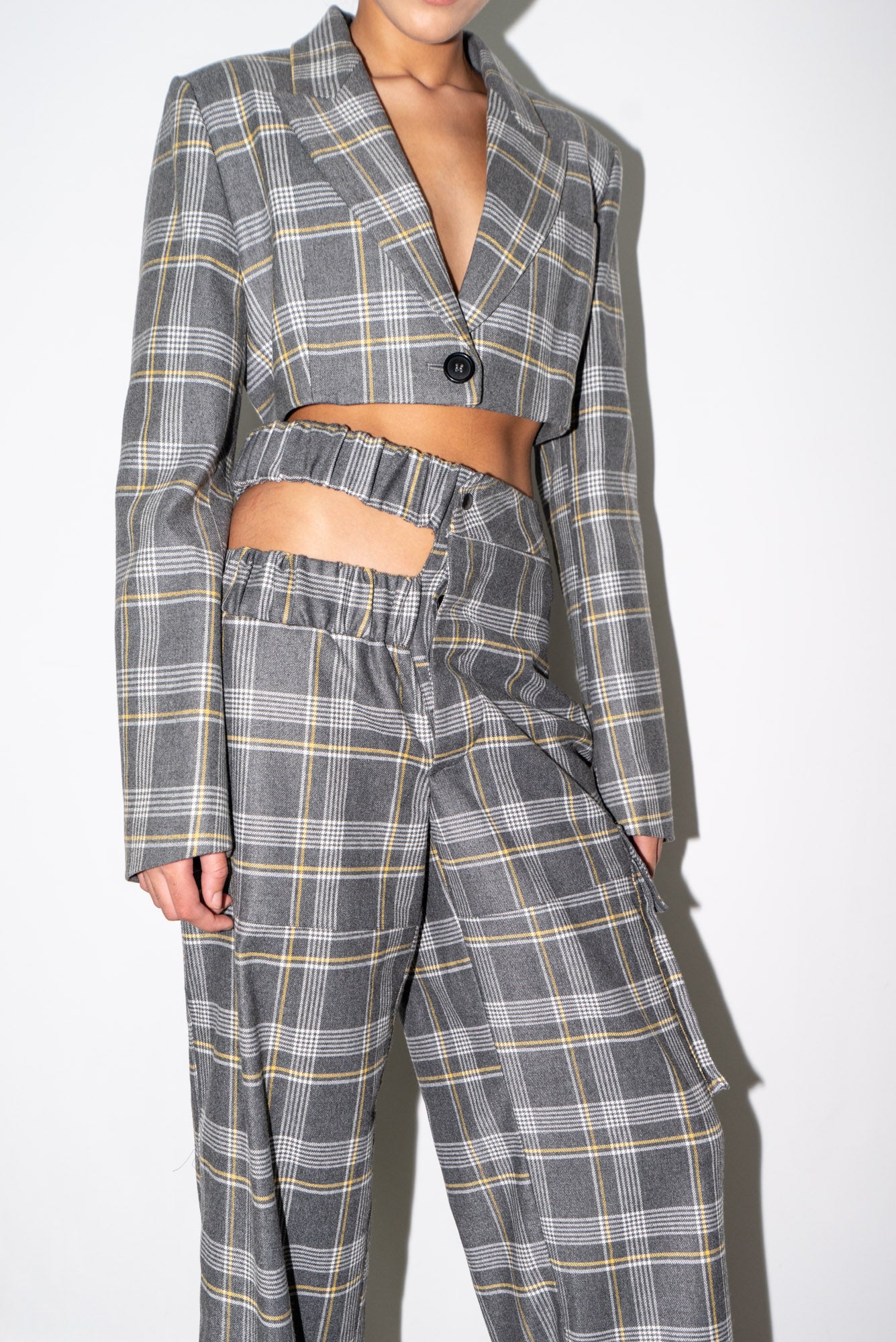 Checked Cropped Jacket