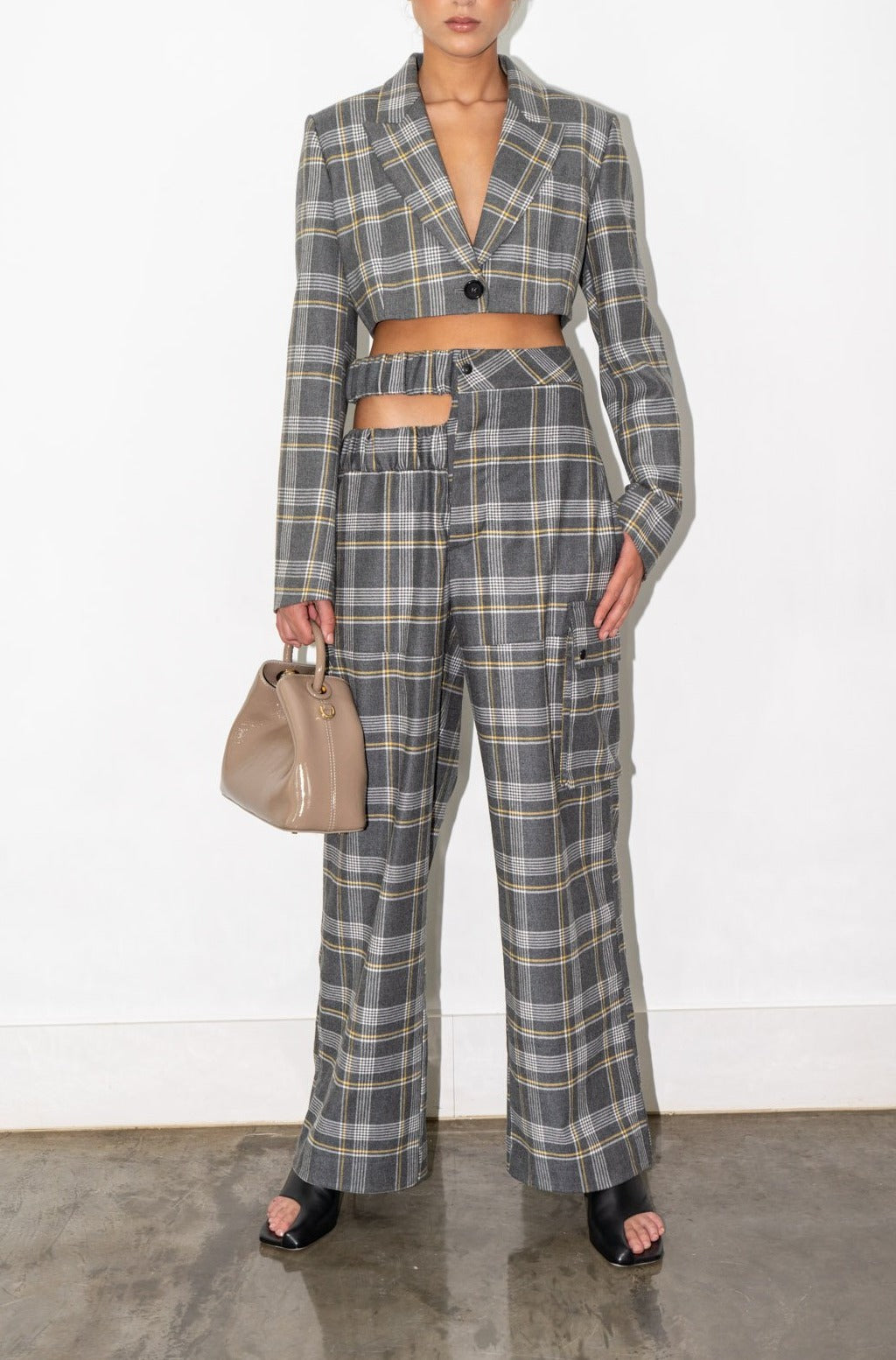 Checked Cropped Jacket