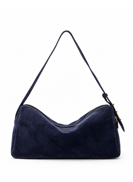 Trousse Large Suede Midnight Blue