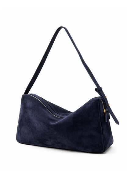 Trousse Large Suede Midnight Blue