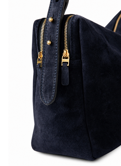 Trousse Large Suede Midnight Blue