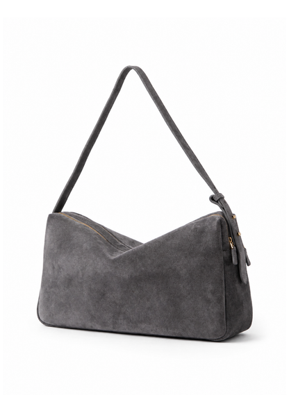 Trousse Large Suede Grey