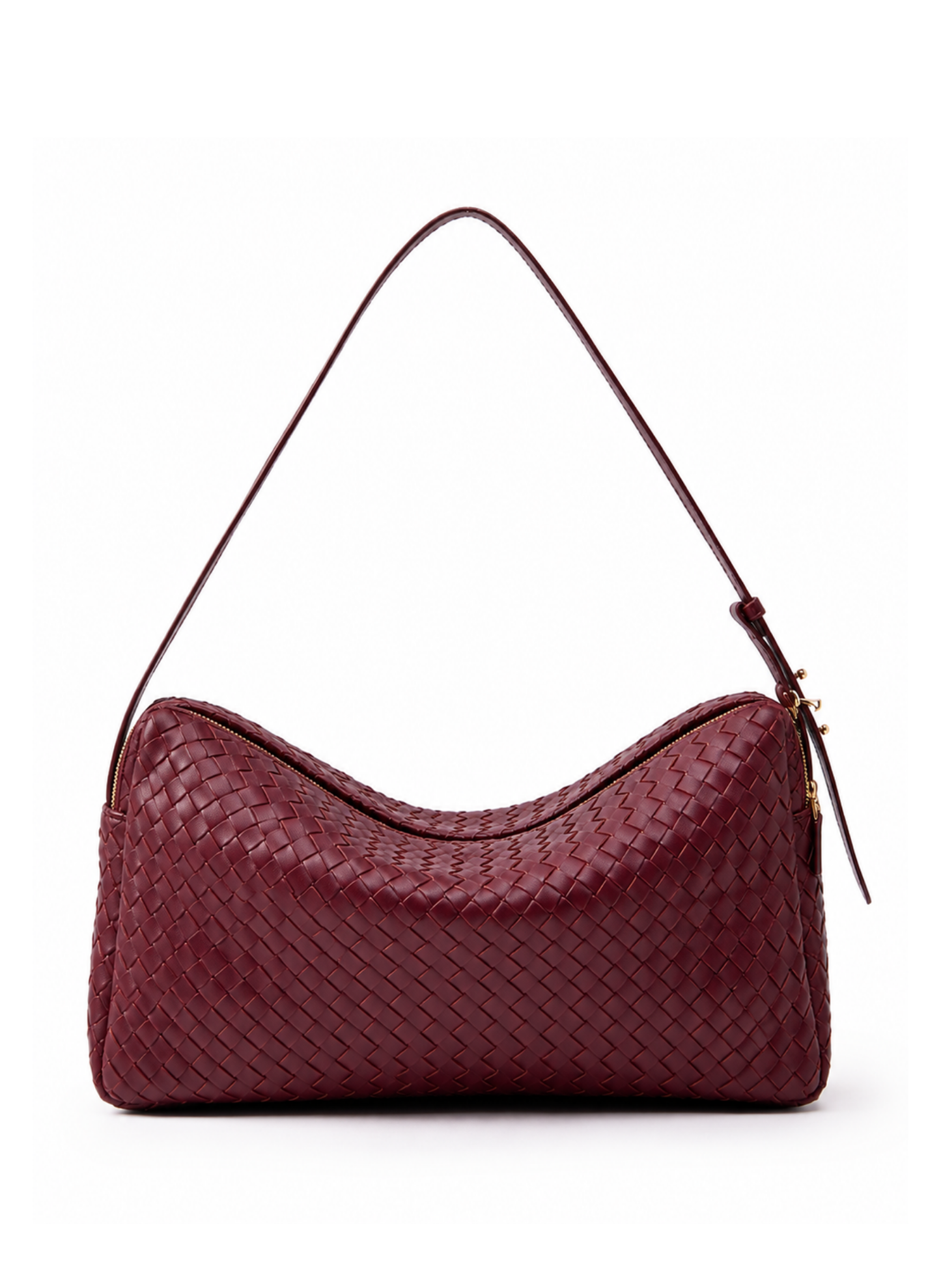 Trousse Large Woven Leather Burgundy