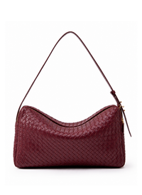 Trousse Large Woven Leather Burgundy