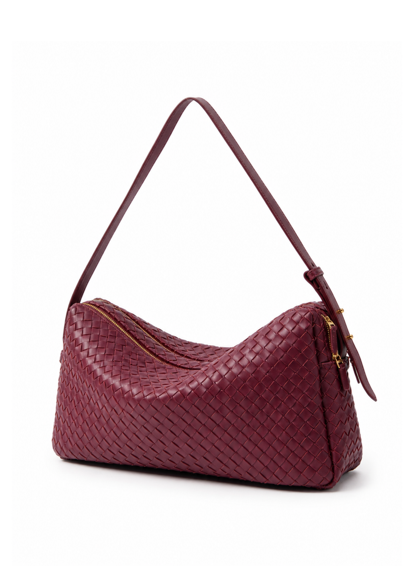 Trousse Large Woven Leather Burgundy