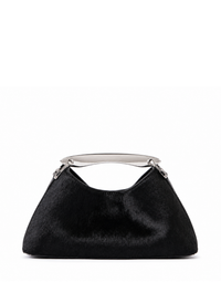Mini Boomerang Calf Leather Black - Silver