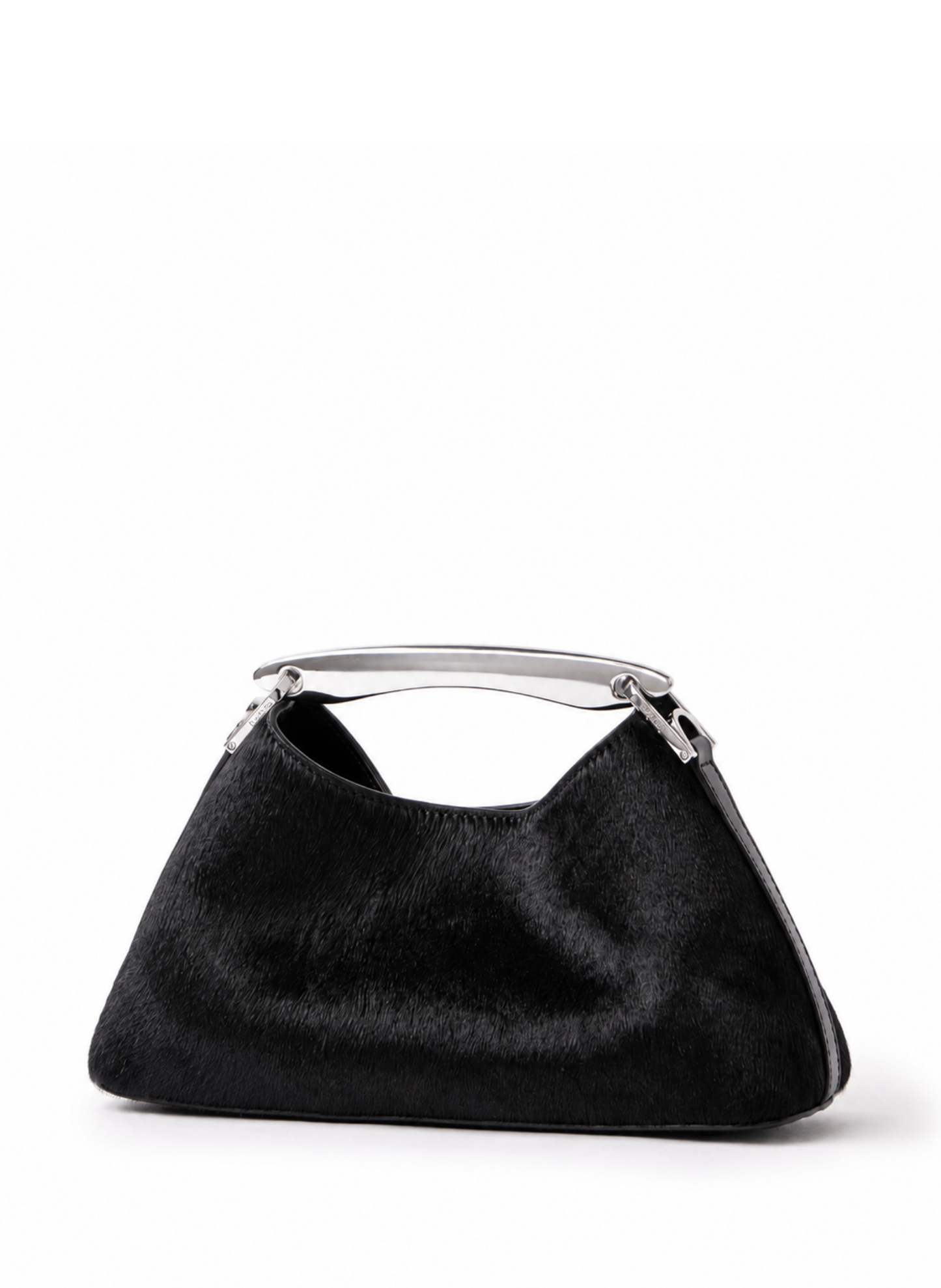 Mini Boomerang Calf Leather Black - Silver