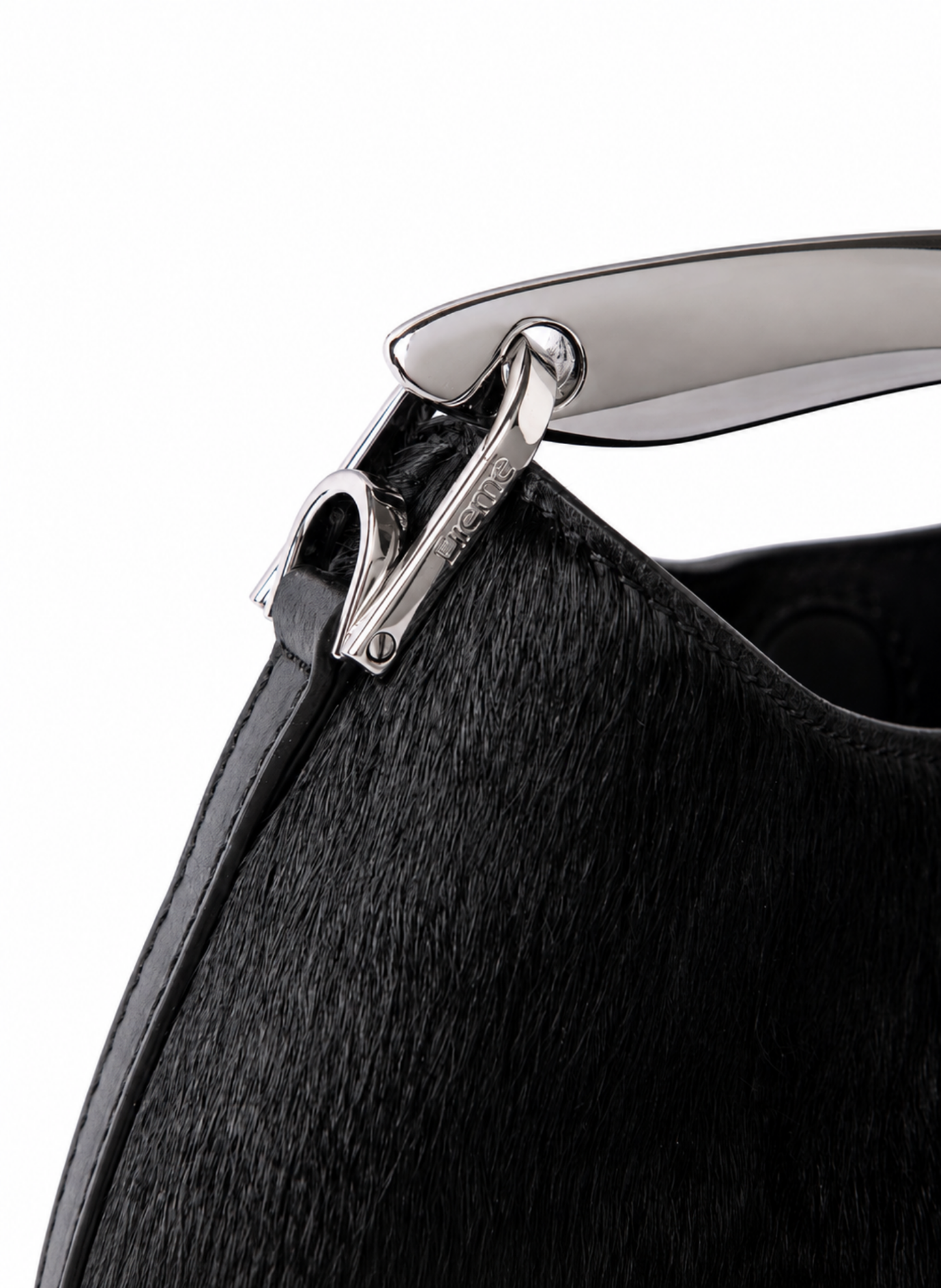 Mini Boomerang Calf Leather Black - Silver