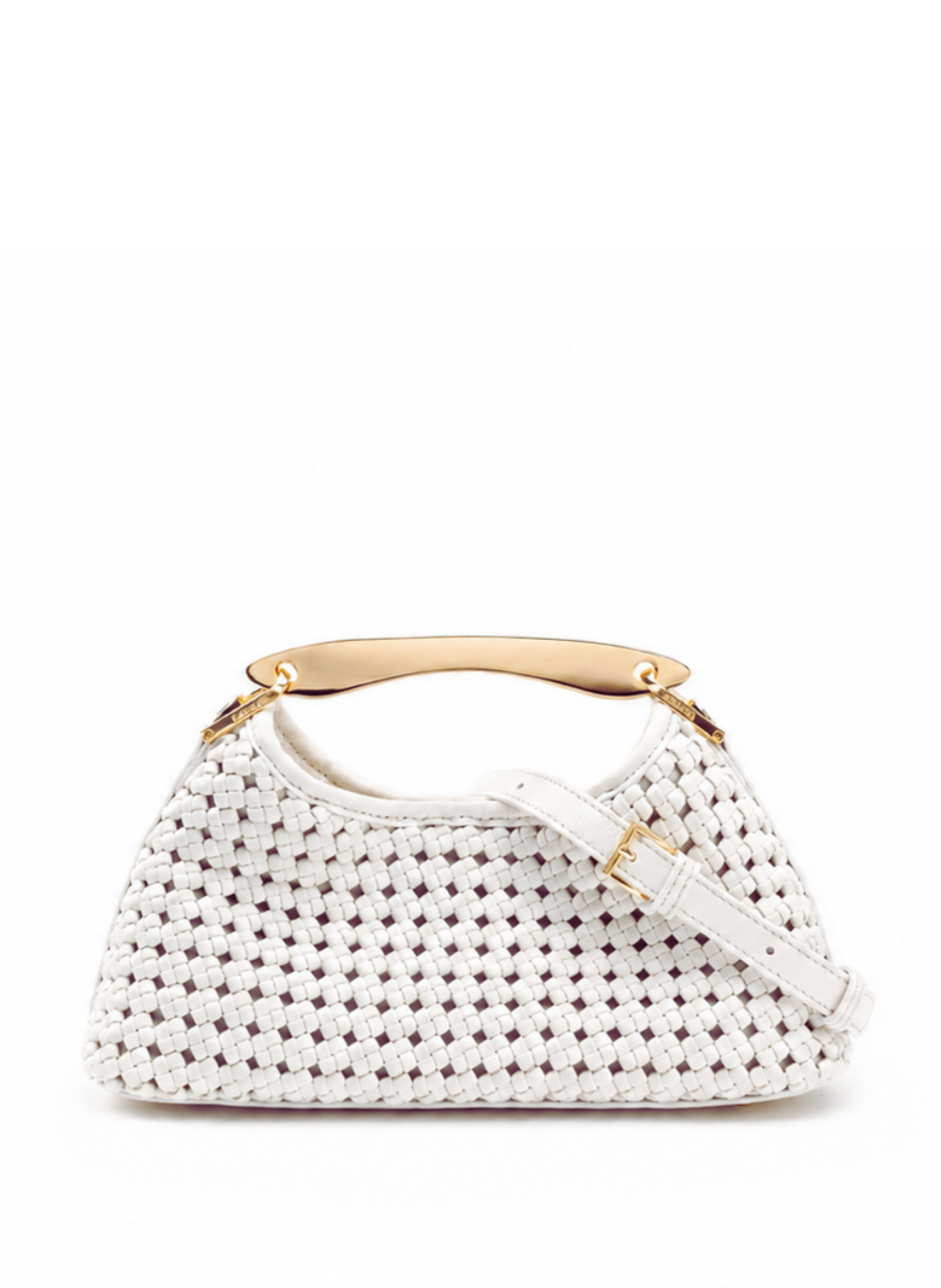 Mini Boomerang Woven Leather White - Cute Leather Mini Bag - Elleme Mini Boomerang Woven Leather White - Cute Leather Mini Bag - Elleme