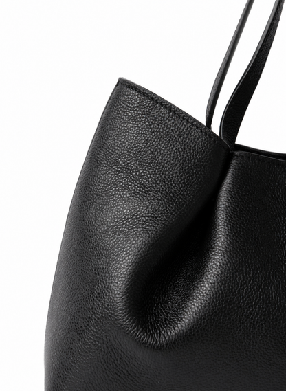 Dimple Tote Medium Pebbled Leather Black
