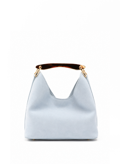 Small Boomerang Suede Light Blue - Gold