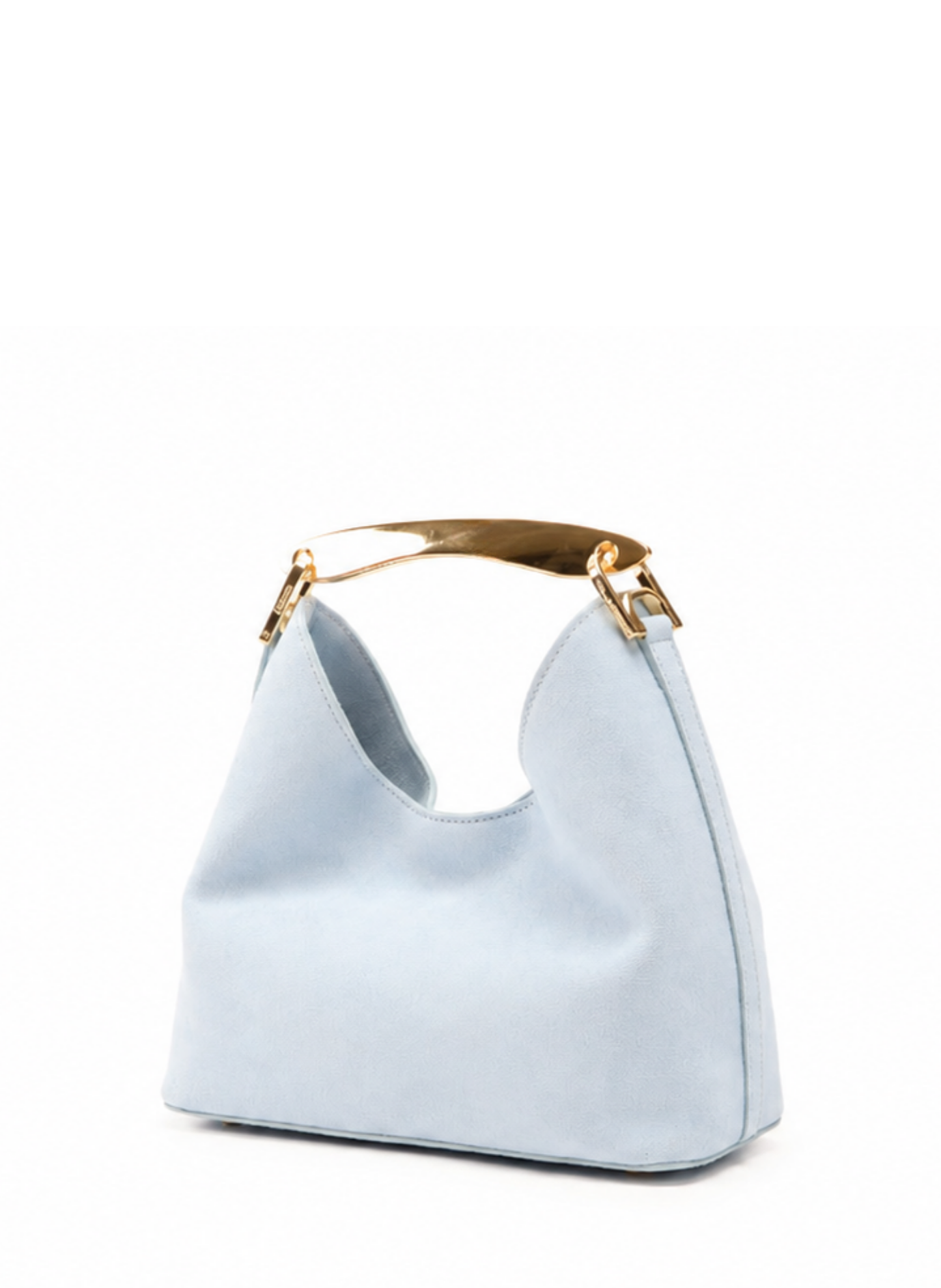 Small Boomerang Suede Light Blue - Gold