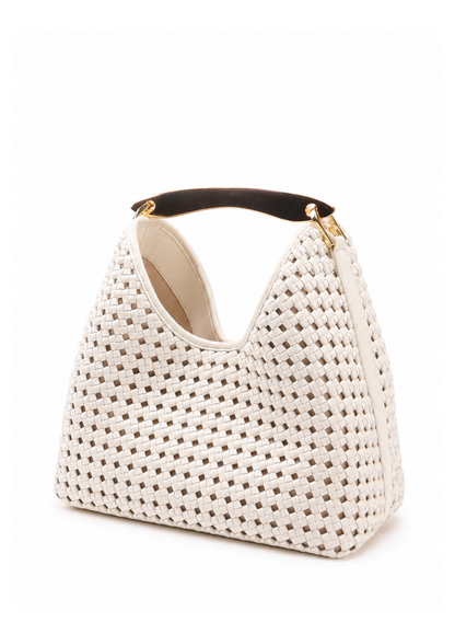 Boomerang Woven Leather Ivory