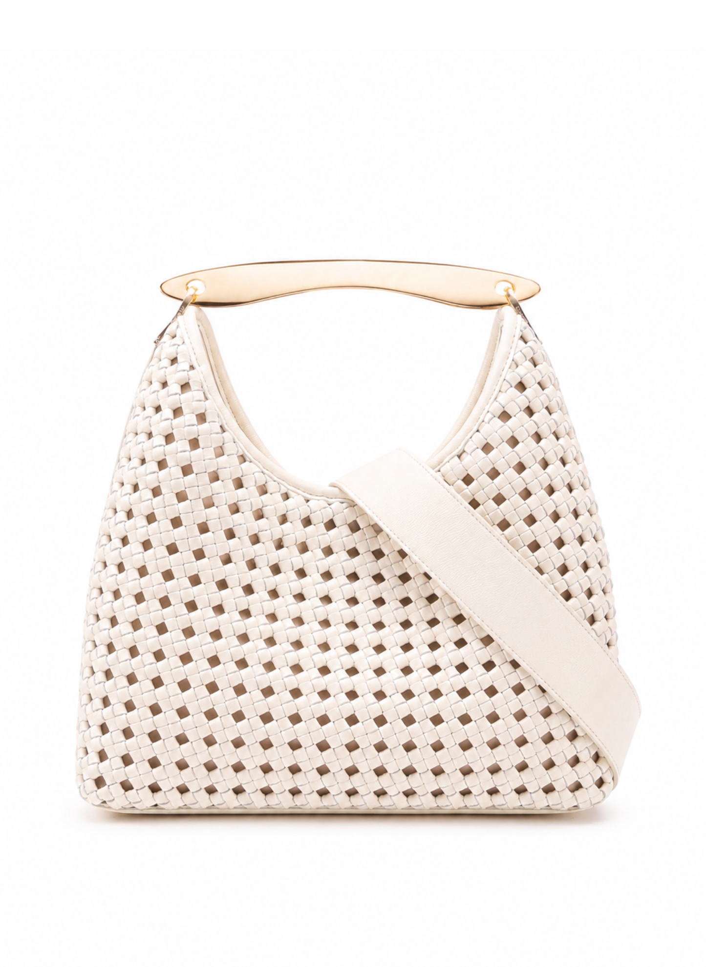 Boomerang Woven Leather Ivory