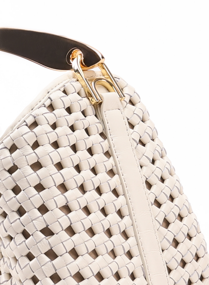Boomerang Woven Leather Ivory