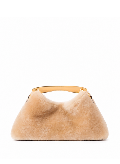 Mini Boomerang Shearling/Suede Cream/Brownie