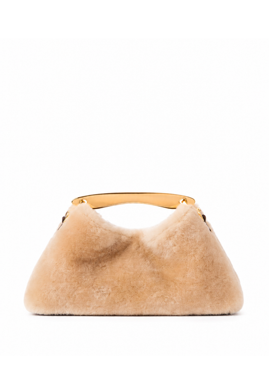 Mini Boomerang Shearling/Suede Cream/Brownie