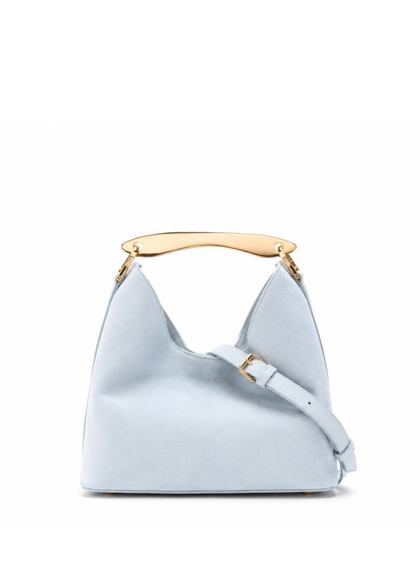 Small Boomerang Suede Light Blue - Gold