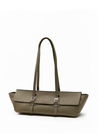 Le Bateau Pebbled Leather Khaki - Silver