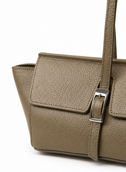 Le Bateau Pebbled Leather Khaki - Silver