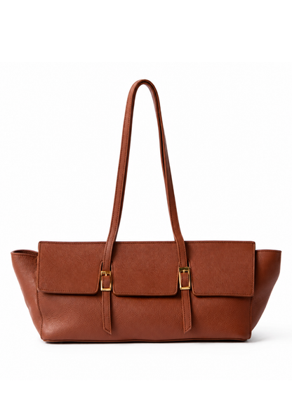 Le Bateau Large Pebbled Leather Cognac