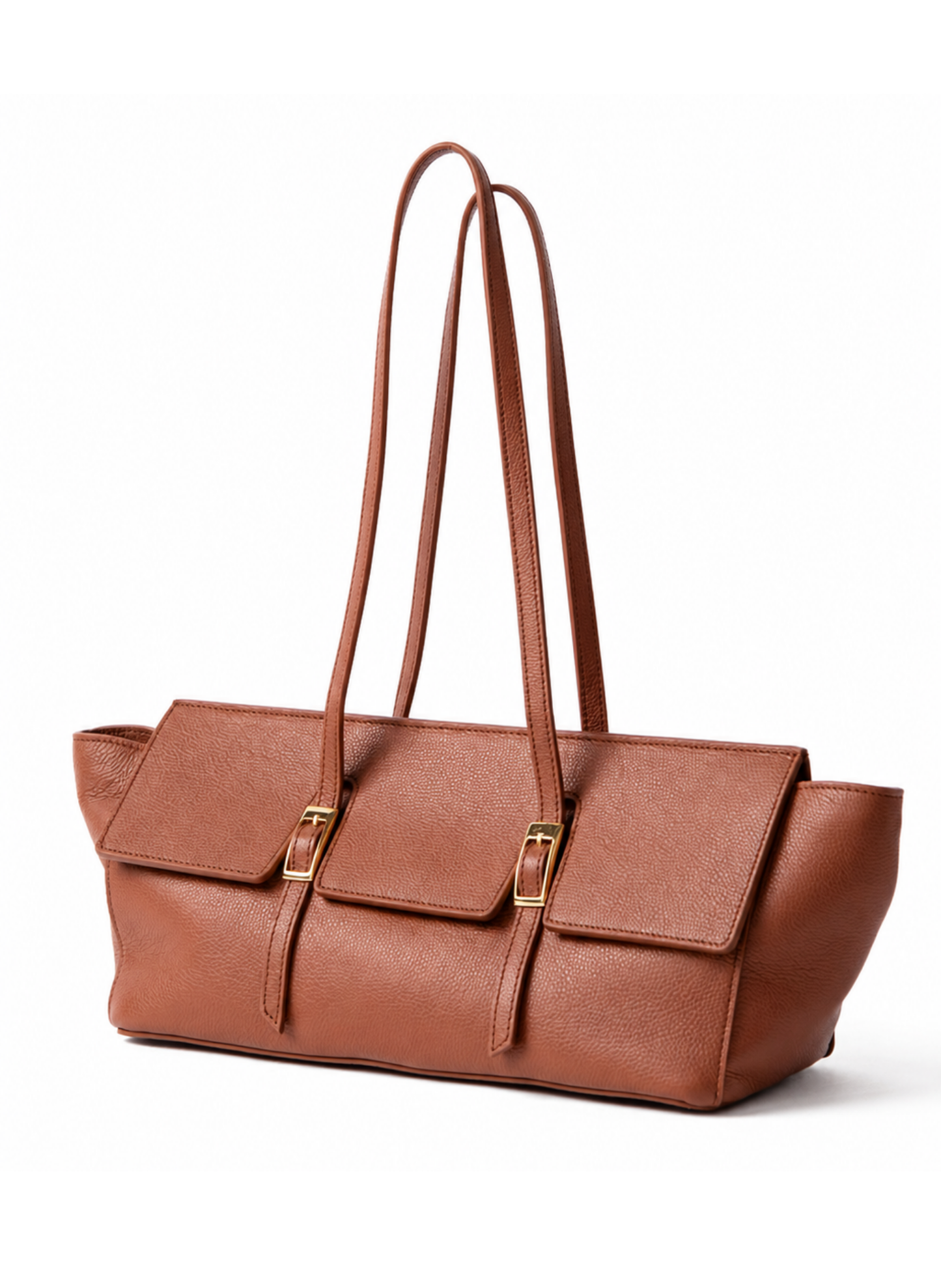 Le Bateau Large Pebbled Leather Cognac