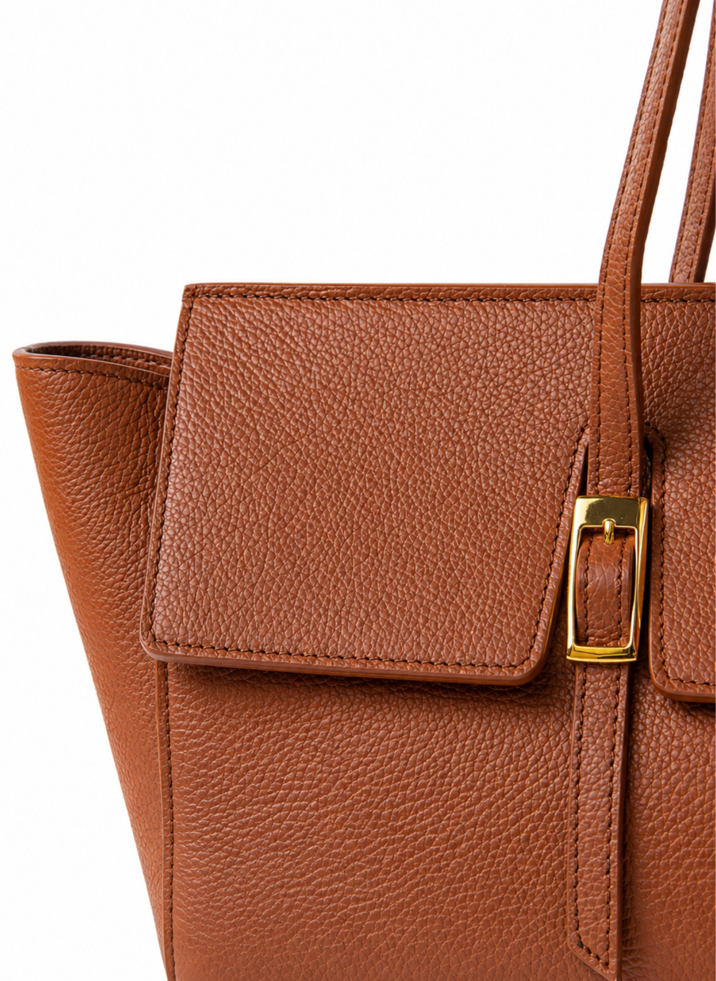 Le Bateau Large Pebbled Leather Cognac