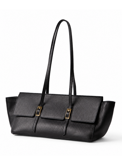 Le Bateau Large Pebbled Leather Black