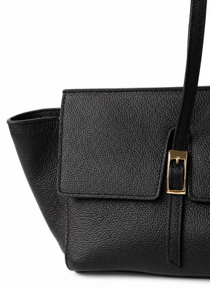 Le Bateau Large Pebbled Leather Black