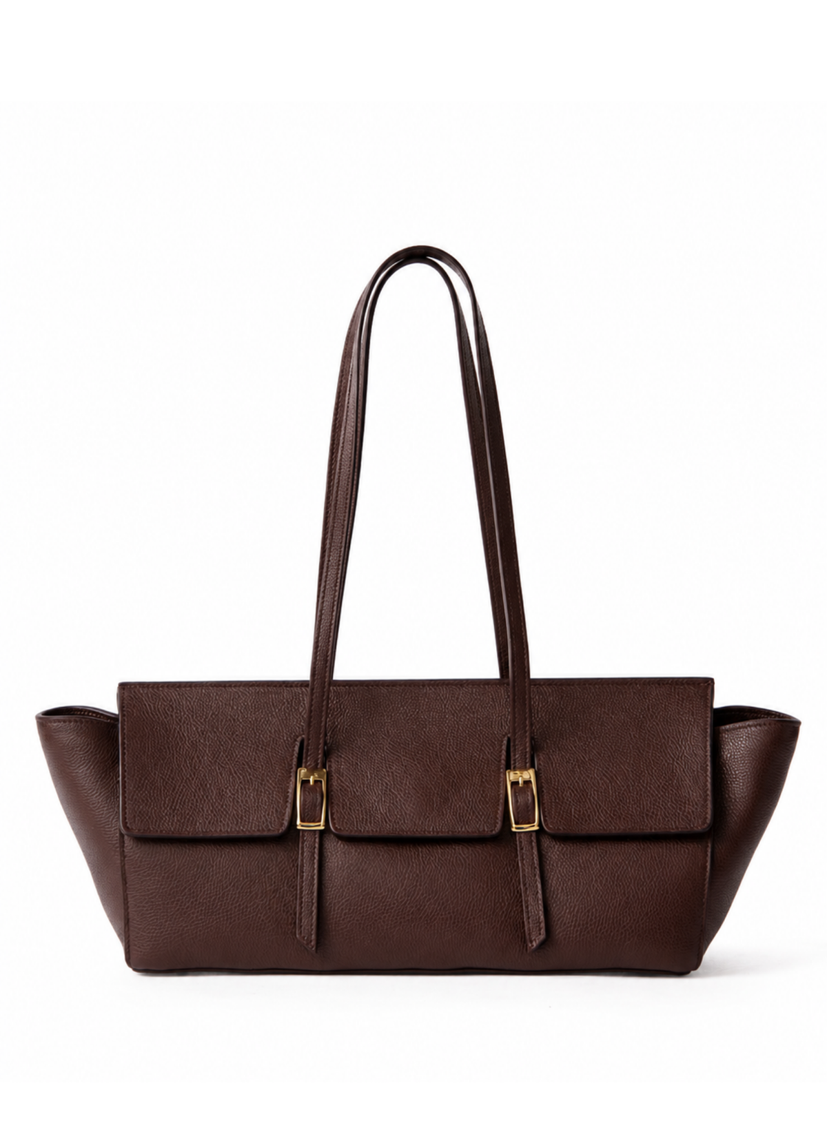 ELLEME Le Bateau Large Pebbled Leather Dark Brown