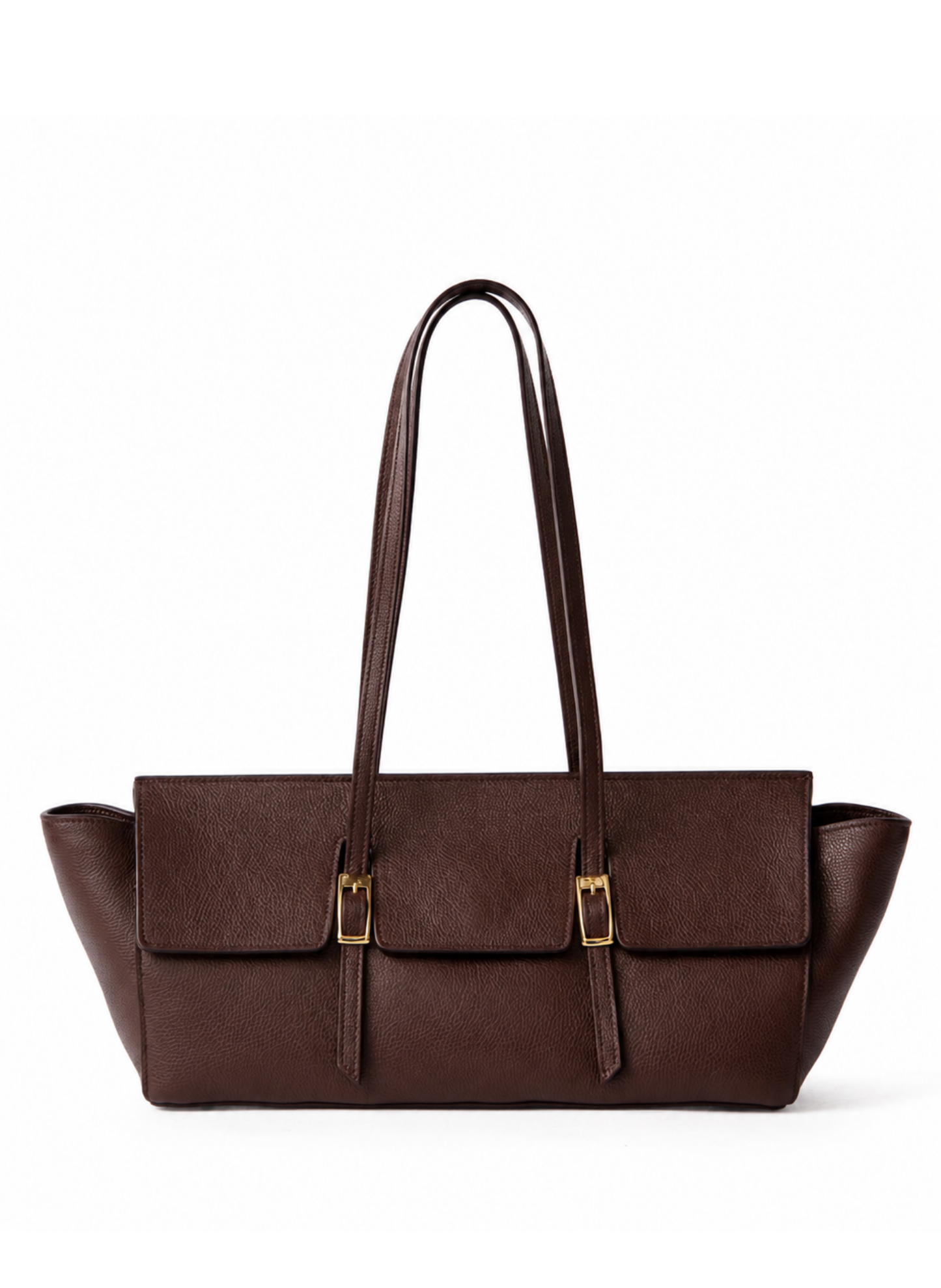 Le Bateau Large Pebbled Leather Dark Brown
