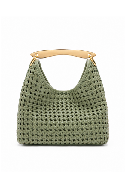 Boomerang Woven Leather Dusty Green