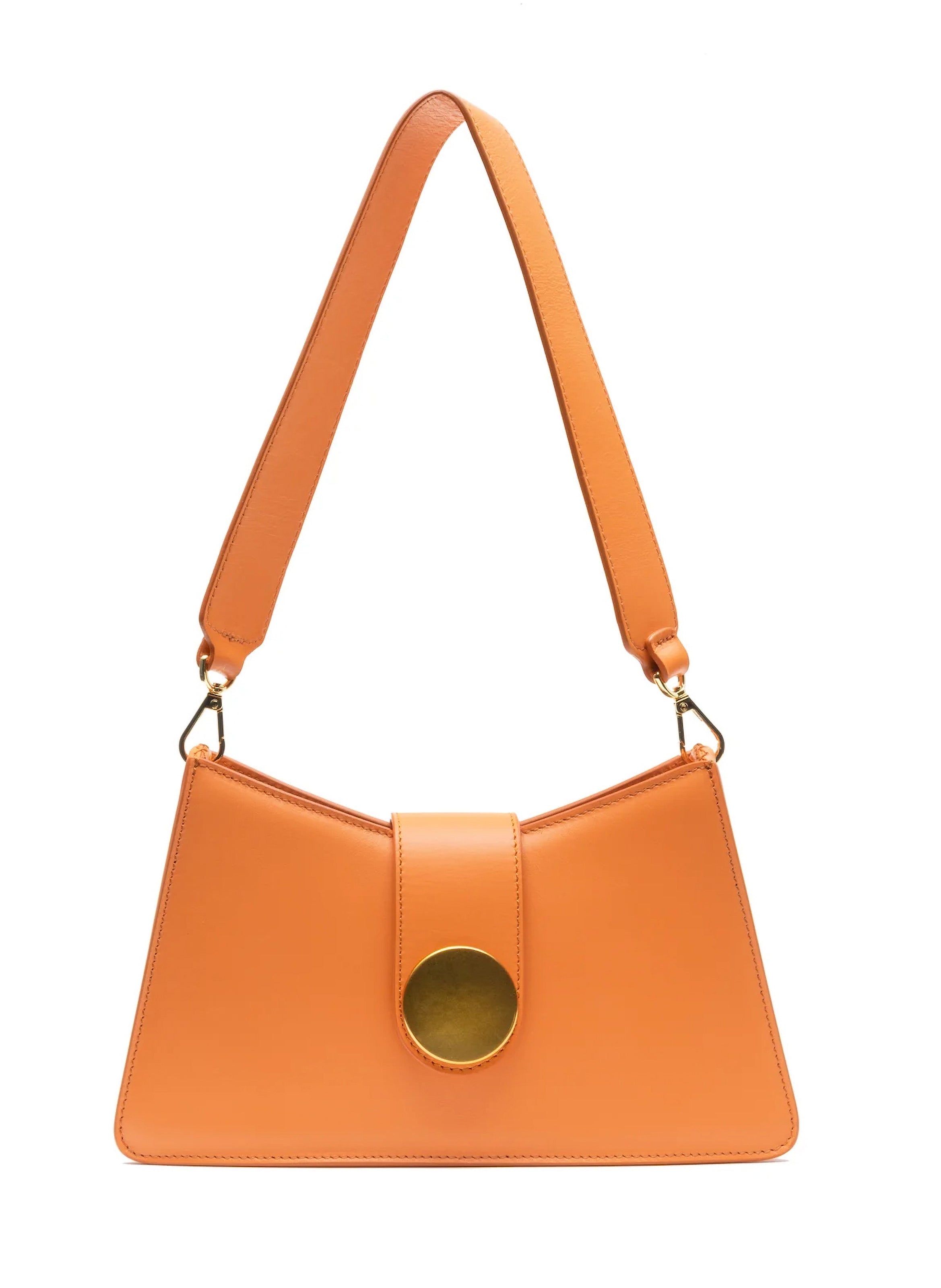 Buckle Shoulder Bag Leather Pumpkin – Elleme