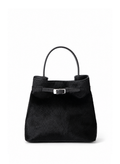 Belt Bag Small Calf Leather Black - Silver