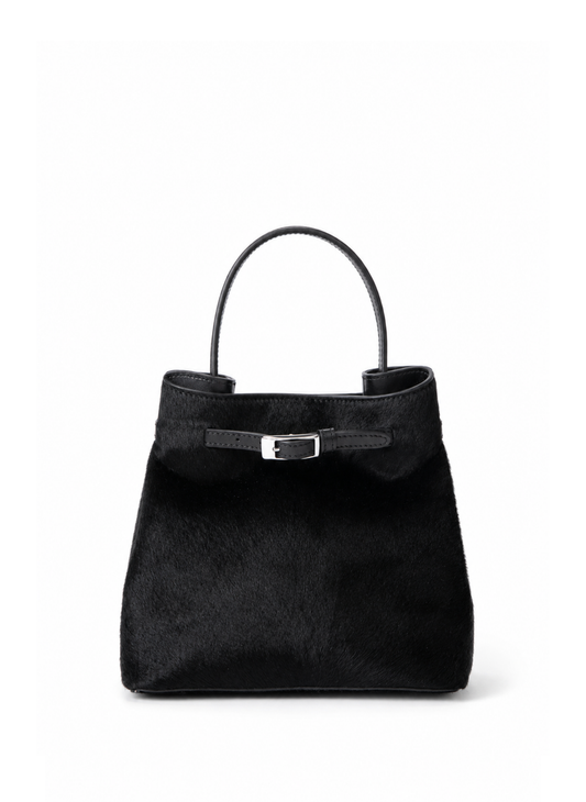 Belt Bag Small Calf Leather Black - Silver
